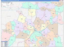 Jefferson City Metro Area Wall Map Color Cast Style 2026